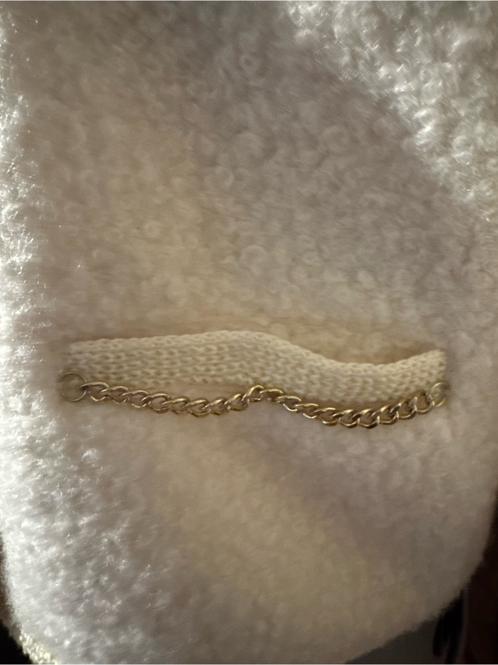 Women’s Cream Bouclé Teddy Lady Gold Chain Jacket - Future Collective - Picture 6 of 6